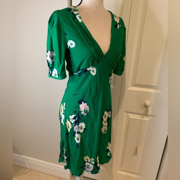 Free People Neon Garden Green Boho Cottagecore Mini Dress - Picture 4 of 7
